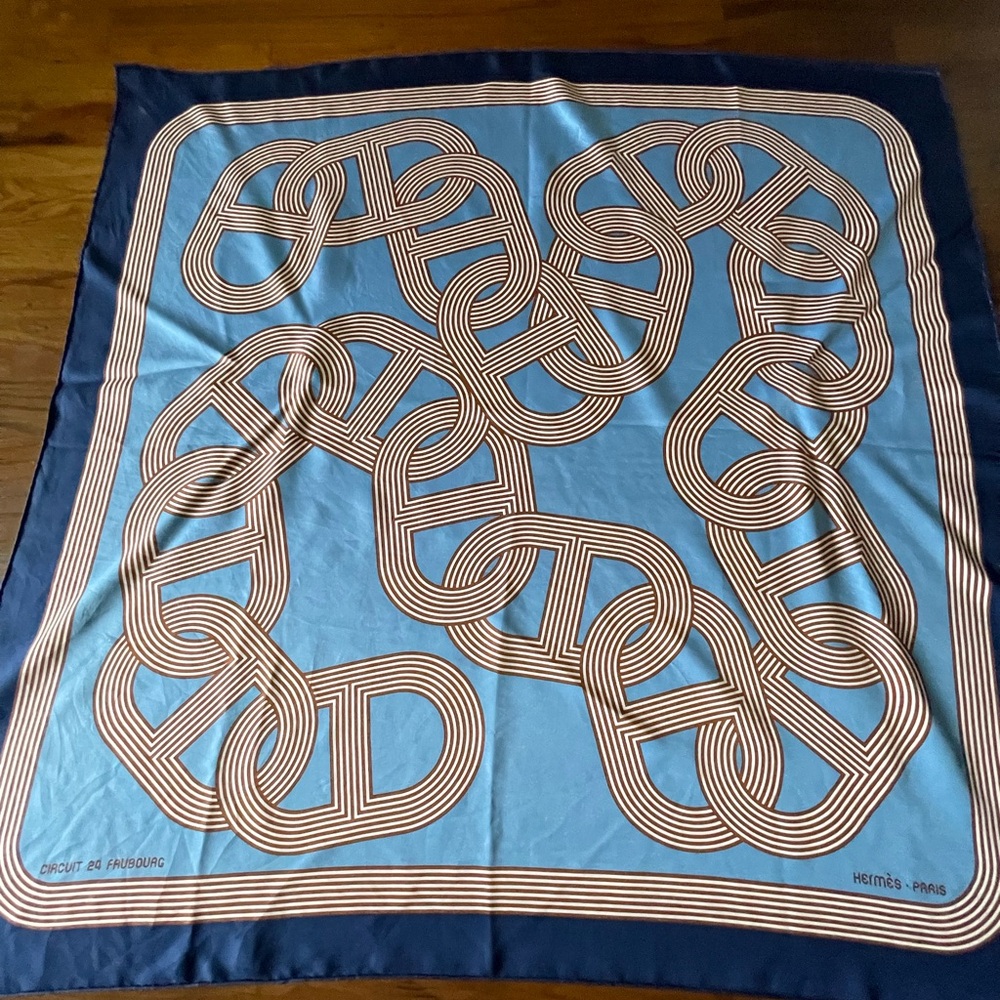 Hermès Circuit 24 Faubourg Silk Scarf.